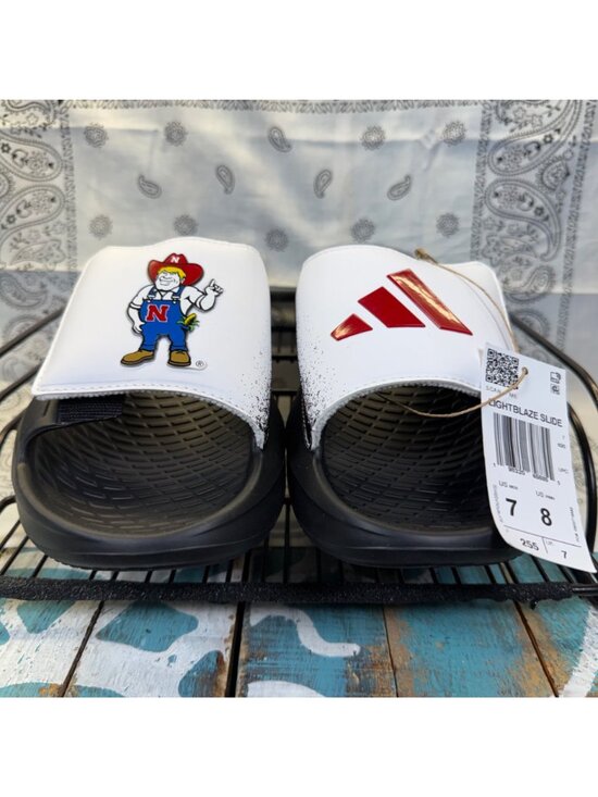 NWT adidas Lightblaze Slide Nebraska Cornhuskers team-issued edition Mens 7 Rare main image 6
